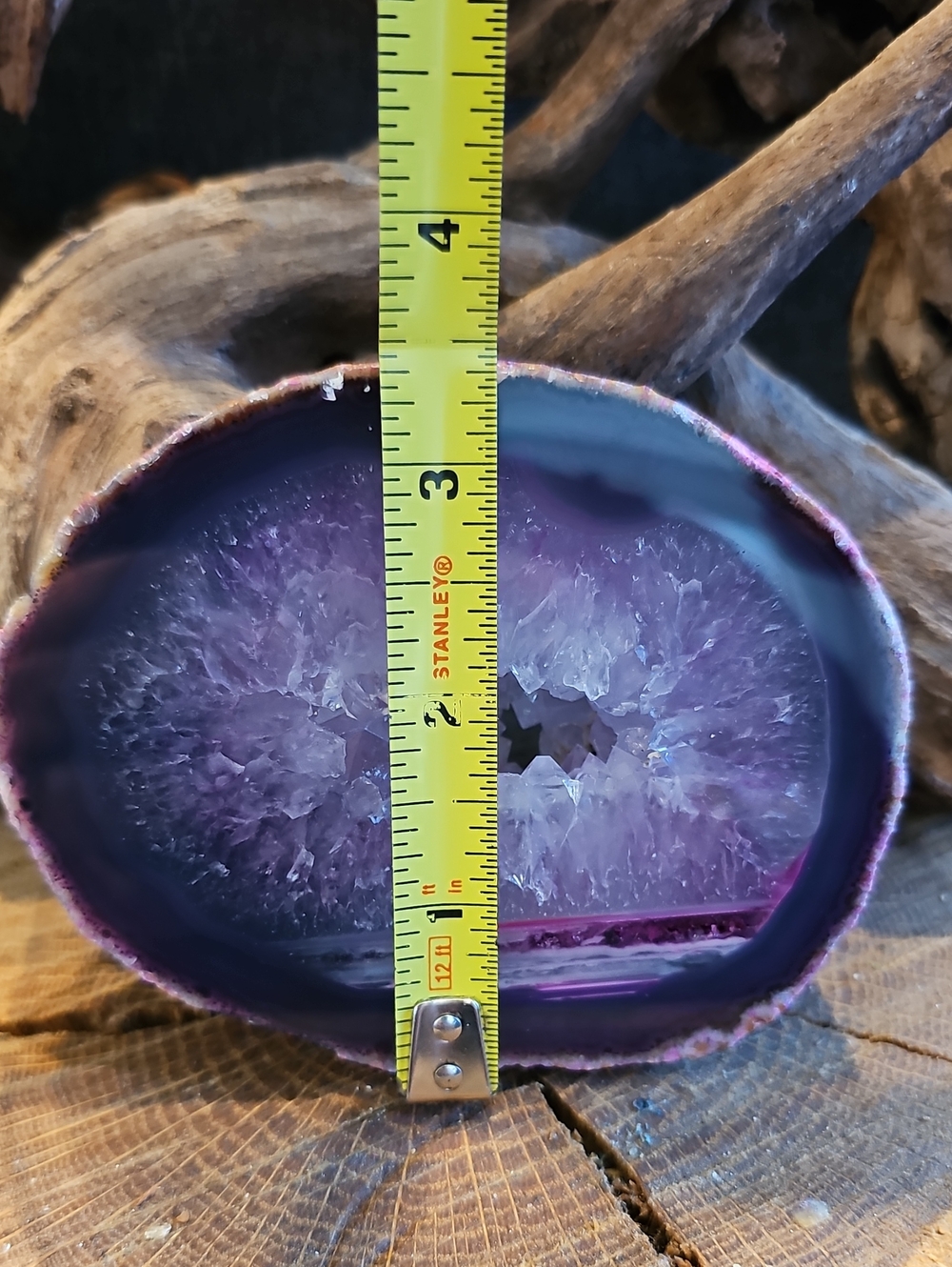 Purple Agate Geode Display Slice With Portal - Picture 2 of 7